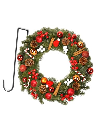 OSTWOLKE Türkranz Weihnachten 45cm, Adventskranz Künstlich mit Haken...