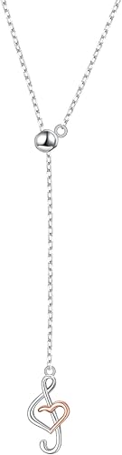 (Dije para collar de nota musical) De plata de ley 925 para mujeres y niñas, 18.0 in