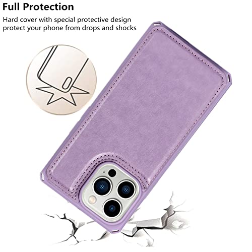 Étui à rabat iPhone 13 Pro en cuir synthétique de qualité violet - 6