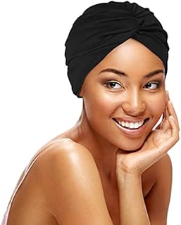Hair Turban Elastic Turbans for Women Soft Head Turban Beanie Pleated Womens Turban Style Hat for Girls Ladies