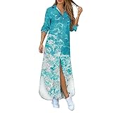 COTECRAM Summer Dresses for Women 2023 Maxi Dresses Trendy Casual Long Sleeve Boho Button Down Shirt