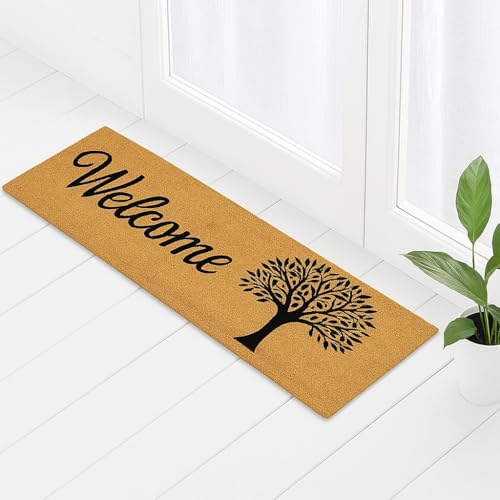 Coir Rectangular Welcome Tree Door Mat 120x40 cm – with Anti – Sk...