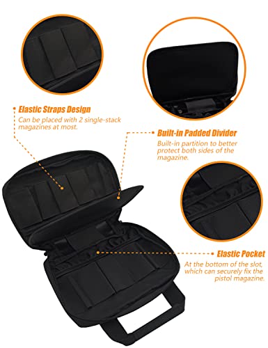 Chelvvg Tactical Pistol Magazine Storage Pouch, Tactical Molle Mag Pouch Bag Fits Most Single/Double Stack 9Mm .40 .45 Mags For Medium And Large Handguns, Black #TOP2