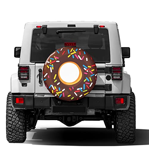 Image of Donut Spare Tire Cover Dust-Proof Wheel Tire Cover Fit Trailer, RV, SUV and Many Vehicle 15 Inch
