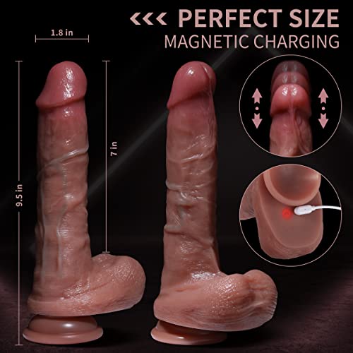 Realistic Dildo Thrusting Dildo Vibrator With 5 Thrusting Modes 9.5 Inch Vibrating Dildo, G Spot Dildos Adult Sex Toys For Women With Strong Suction Cup #TOP4