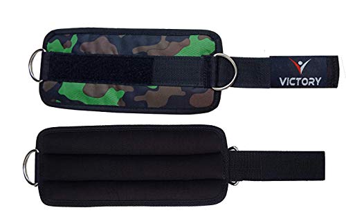 Image of VICTORY Unisex Nylon Ankle Straps for Cable Machine, Kickbacks, Glute Workouts, Leg Extensions, Curls & Hip Abductors, Gym, Legs, Butt, Exercises - Green