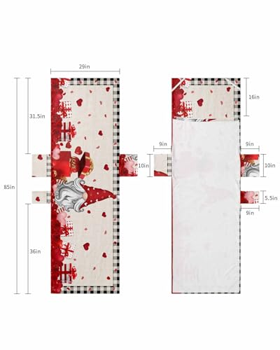 Red Gnomes Valentine Day Beach Lounge Chair Towel Cover, Soft Chaise Lounge Towel with Side Pockets Patio Pool Chairs Cover for Beach/Pool Sunbathing 29x85 Red Floral Love Heart Black Plaid