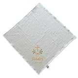XIAOMA Couverture de Baptême Bébé Personnalisée – Coton Gaze Doux, Broderie Élégante, Styl...