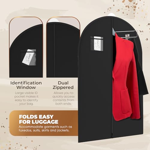 Your Bags Black Suit Garment Travel Bags 3 Pack - 40" X 24"4