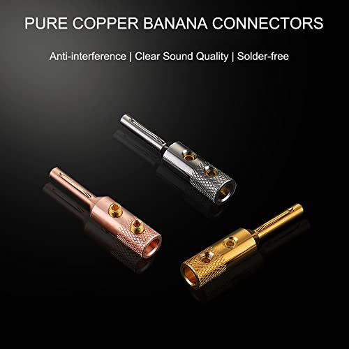 Viborg Vb401 Speaker Banana Plugs Pure Copper Screw Locking 4Mm Speaker Connectors For Hi-End Speaker Wire, Home Theater, Audio/Video Receiver, Amplifiers And Sound Systems 4Pcs (Pure Copper) #TOP3