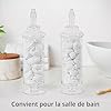 Winter Shore Bouteilles En Verre 475 Ml Avec Couvercles [Lot De 6] - Bouteille Reutilisable, Bouchons Noires - Bouteille Vide Pour Eau, Lait, Thé Glacé, Miel, Smoothies, Kombucha, Bubble Tea
