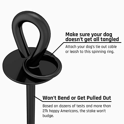 Säker Heavy Duty Tie Out Stake - Strongest Dog Anchor Holds 2 Large Dogs Over 180Lbs | Premium Dog Stake For Peace Of Mind In The Yard, Camping Or At The Beach. Use Any Dog Tie Out Or Dog Lead #TOP6