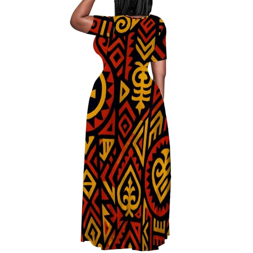 Image of PinkPatty Plus Size Maxi Dress for Women Summer Casual Short Sleeve Tshirt Dresses with Pockets (XL-6XL)