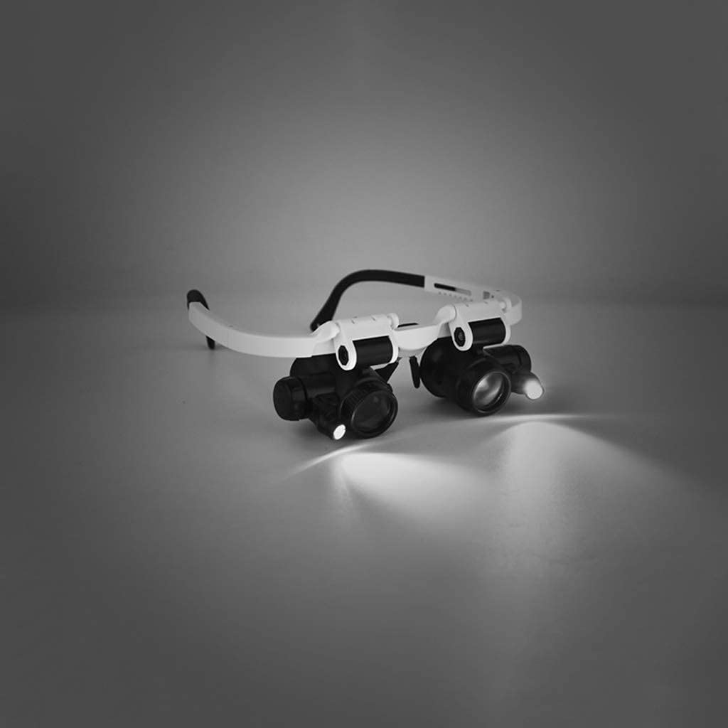 Stirnband-Lupenbrille mit Licht, Kopfmontage-Lupe, Lesebrille, Juwelier-Lupe, Handwerk, Uhrenreparatur, Hobby Star of Light