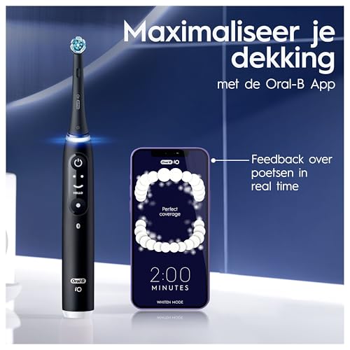 Oral-B iO6 Duopack Zwarte/Roze Elektrische Tandenborstels, 4 Opzetborstels, 1 Reisetui,Etui voor de oplader, Opzetborstel Houlder - Afbeelding 4