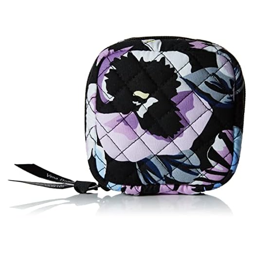 Vera Bradley womens Mini Jewelry Organizer Case Travel Accessory, Plum Pansies, One Size US