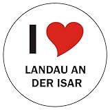 Spitzenprodukt aus Folie I Love Landau AN DER ISAR Laptopaufkleber Laptopskin 210x210 mm rund