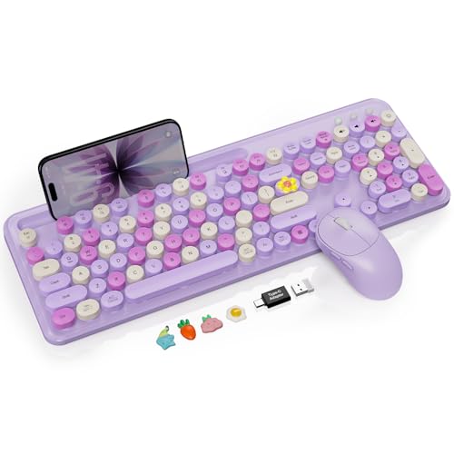 Wireless Keyboard and Mouse Combo with Phone/Tablet Holder...
