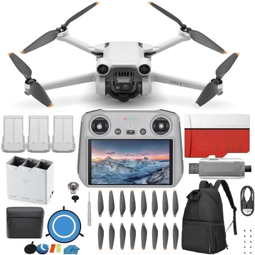 DJI Mini 3 Pro (DJI RC) - & Fly More Kit Lightweight and Foldable 34-min Flight Time Camera...