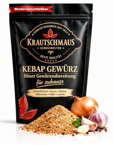Kebap Gewürz von Krautschmaus Döner Gewürzzubereitung für zuhause würzige Gewürzmischung für Dönerfleisch Gyros Dürüm Hähnchen Kalb & Lamm 70g