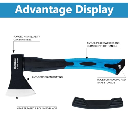 DESHIL 15 inch Chopping Hatchet Axe for Camping Splitting & Kindling - Image 3