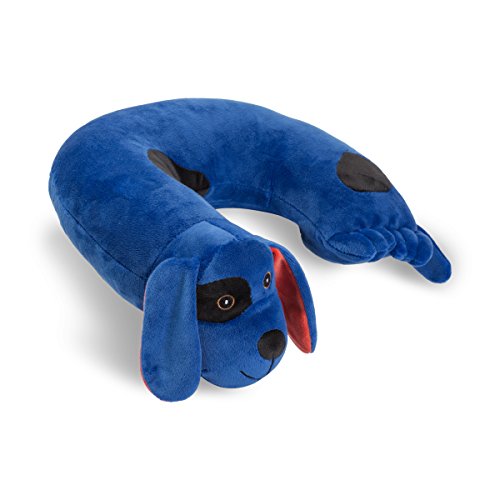 Critter Piller Kid's Travel Buddy and Comfort Pillow, Blue Dog