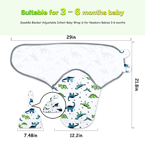 Duyang Boys Swaddle Set, Large, 3Pcs Wrap Blankets With 3Pcs Baby Cotton Caps,3-6 Months (3+3Pack1) #TOP2