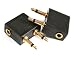 JNTworld 2X Golden Plated Airline Airplane Flight Headphone Earphone Adapter Adaptor 3.5 Mm 1/8-inch