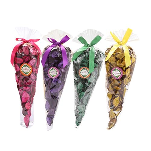 TooGet Lot de 4 sacs de pot-pourri parfumés à la rose, au jasmin, à la lavande et au citron - Fleurs séchées - Sachet de parfum naturel pour la maison -...