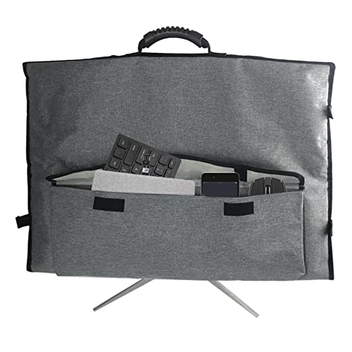 Bolsa de viaje para plaquitas de imágenes | Funda protectora acolchada de terciopelo para monitor contra el polvo, bolsa de viaje con bolsillos para asas para 27 pantallas y accesorios Tumotsit