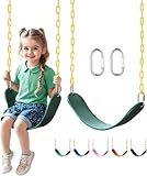 Heavy Duty Swing Seat, 66' Rust-Resistant Chains with 30' PPC-Coated Section, Swing Set Accessories Replacement with Quick Links, Kids Swings Supports 330 lbs for Outdoor Playground, Green