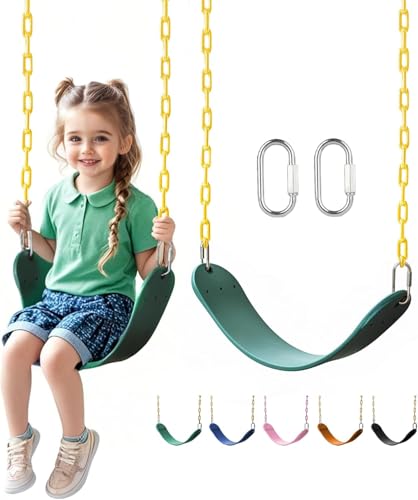 little dove Heavy Duty Swing Seat, Kids Swing with 66' Rust-Resistant Chains, Swing Set Accessories Replacement with Quick Links, Swing for Swingset...