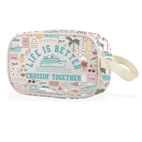 WCGXKO Life Is Better Crusin Together Clear Makeup Bag Cruise Vacation Gift Cruise Cabin Gift (Better Cruise Cbag)