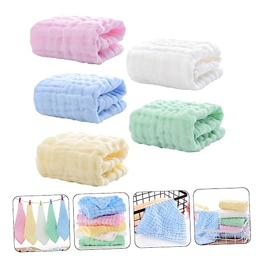 Kisangel 5pcs Cotton Burp Towels Multi-Layer Newborn Face Towels for Easy Cleaning Soft and Absorbent for Teething and Feeding4