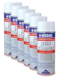 6x Wilckens Heizkörperlackspray weiß seidenmatt 400ml