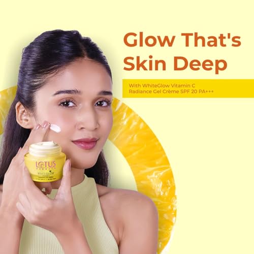 Image of Lotus Herbals WhiteGlow Vitamin C Radiance Cream | SPF 20 | For Dark Spots & Dull Skin | Anti- Pollution | 35g (Pack of 1)