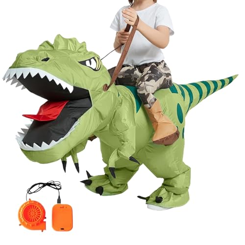 Disfraz de dinosaurio infantil, traje de dinosaurio hinchable, accesorio divertido para Halloween, fiesta, espectáculo cosplay convención parque temático cumpleaños escolar
