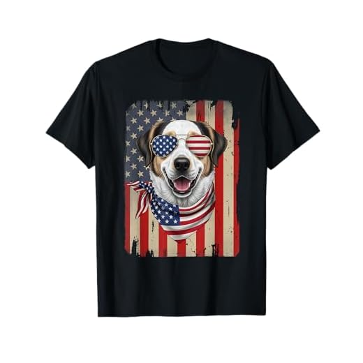 4th of July Maremmano-Abruzzese Sheepdog Dog American Flag T-Shirt