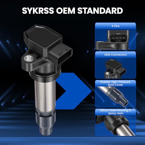 Image of 8-Pack UF543 Ignition Coils Compatible with Cadillac XLR /STS 07-09 4.4L V8, XLR /SRX 07-09,STS /DTS 07-10, 4.6L V8 - Replaces 224481KC0A C1807 522202 Compatible with Buick Lucerne 07-11