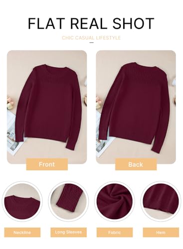 Image of EVALESS Womens Sweaters Casual Long Sleeve Crewneck Knit Lightweight Hollow Out Crochet Sweater Pullover Tops