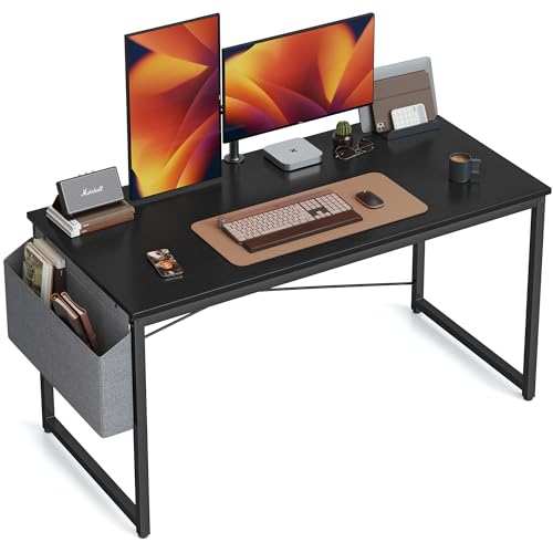Image of Cubiker Computer Desk, Home Office Writing Study Desk, Modern Simple Style Laptop Table with Storage Bag (52.2, Black)