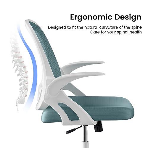 Home Office Chair Work Desk Chair Comfort Ergonomic Swivel Computer Chair, Breathable Mesh Desk Chair, Lumbar Support Task Chair With Wheels And Flip-Up Arms And Adjustable Height #TOP4
