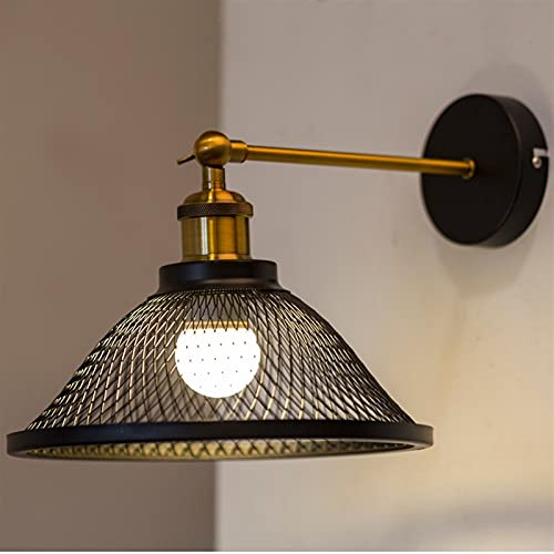 Applique murale moderne cage en métal noir vintage pour éclairage rétro de chambre