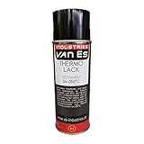 VE-INDUSTRIES Thermolack Spray Ofenlack Auspufflack Hitzebeständiger Lack Ofenfarbe Schwarz matt 650°C (13,00€/l)