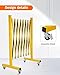 GCCSJ Industrial Expandable Metal Barricade with Wheels, 11.5 Feet Long Folding Security Gate, Retractable Metal Barrier for Construction Site Elevator Traffic Control Garage, Yellow and Black