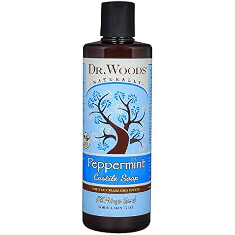 Dr. Woods Pure Castile Peppermint Soap with Organic Shea Butter, 16 Ounces Cover