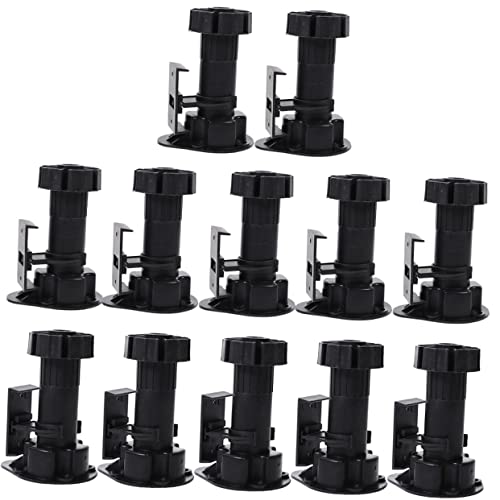 POPETPOP 12Pcs Adjustable Furniture Leg Levelers Heavy Duty Table Feet for Cabinets and Chairs Easy Installation Compact Design Durable Load Bearing Support for Home and Office Use