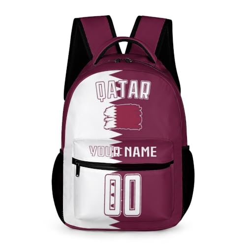 ZSX74B Qatar Custom Kids Soccer Backpack, Personalized School Bag