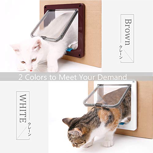 mewmewcat Porta Cat Pet Entrada Segura Ferromagnético Pet Flap Door 4 Maneiras de Bloqueio Automatic