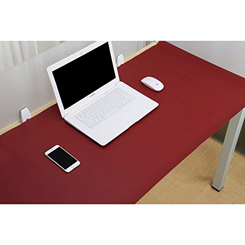 LiLan Sottomano per Scrivania in Pelle PU(Rosso vino, 120X60CM)